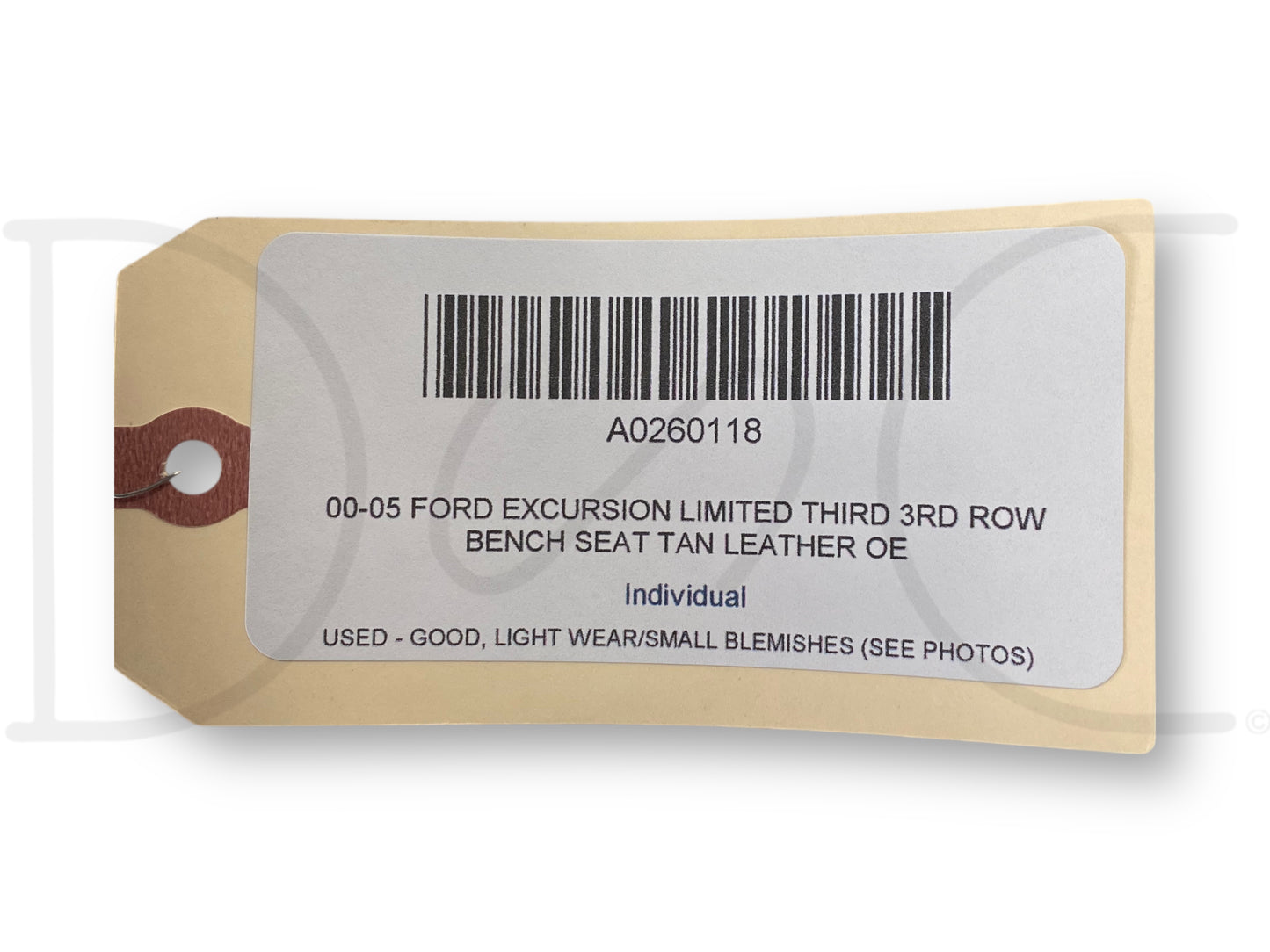 00-05 Ford Excursion Limited Third 3Rd Row Bench Seat Tan Leather OE