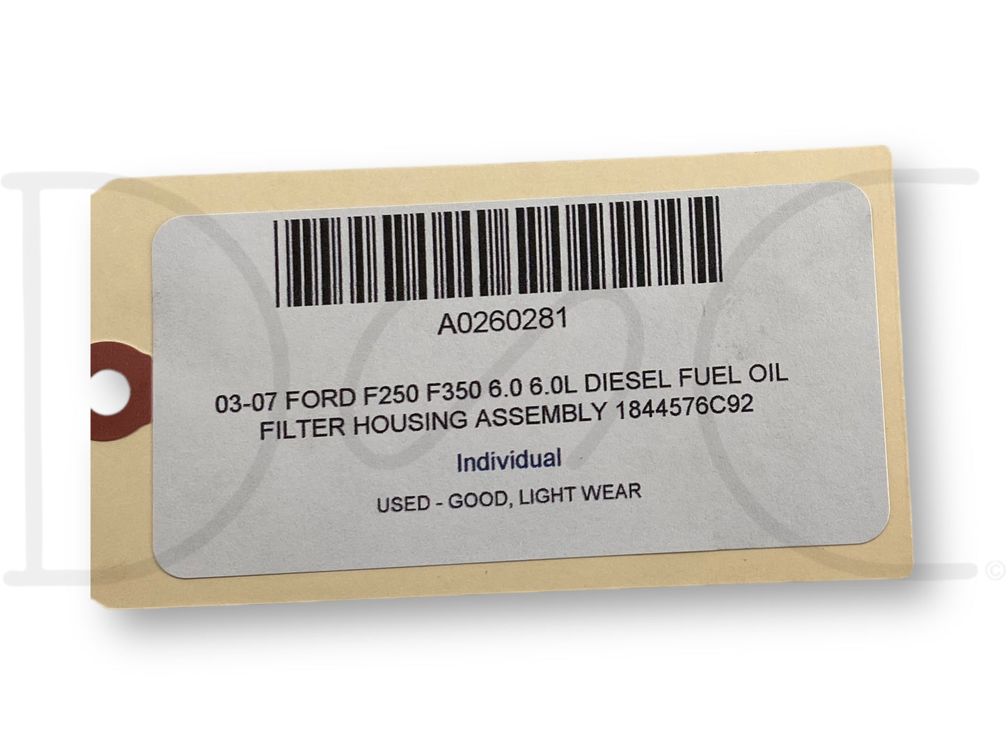 03-07 Ford F250 F350 6.0 6.0L Diesel Fuel Oil Filter Housing Assembly 1844576C92