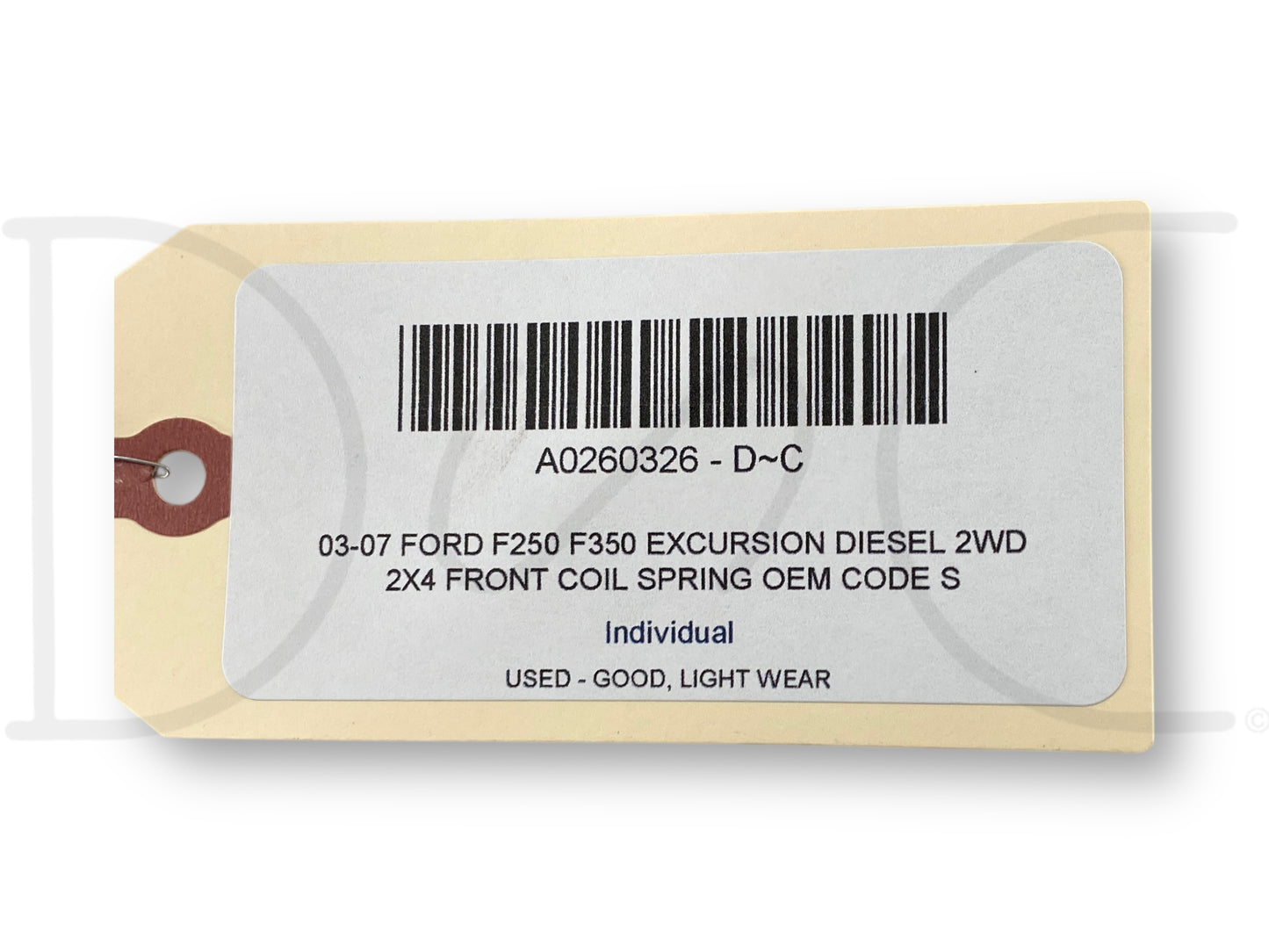 03-07 Ford F250 F350 Excursion Diesel 2WD 2X4 Front Coil Spring OEM Code S