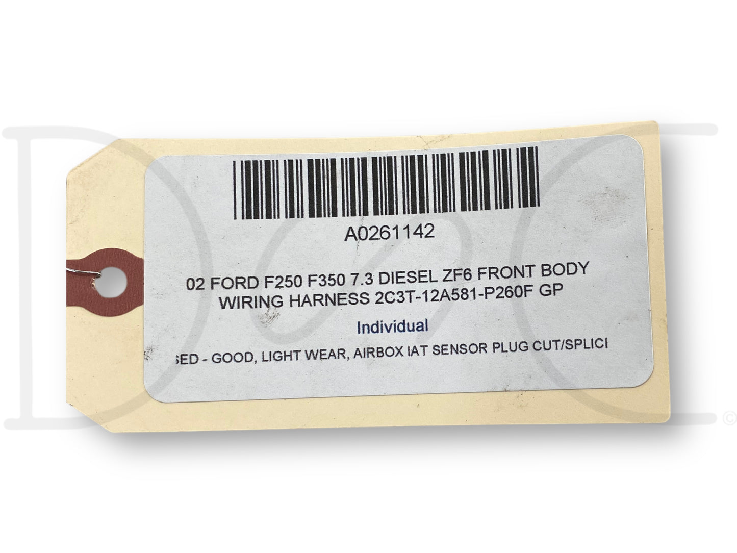 02 Ford F250 F350 7.3 Diesel ZF6 Front Body Wiring Harness 2C3T-12A581-P260F Gp