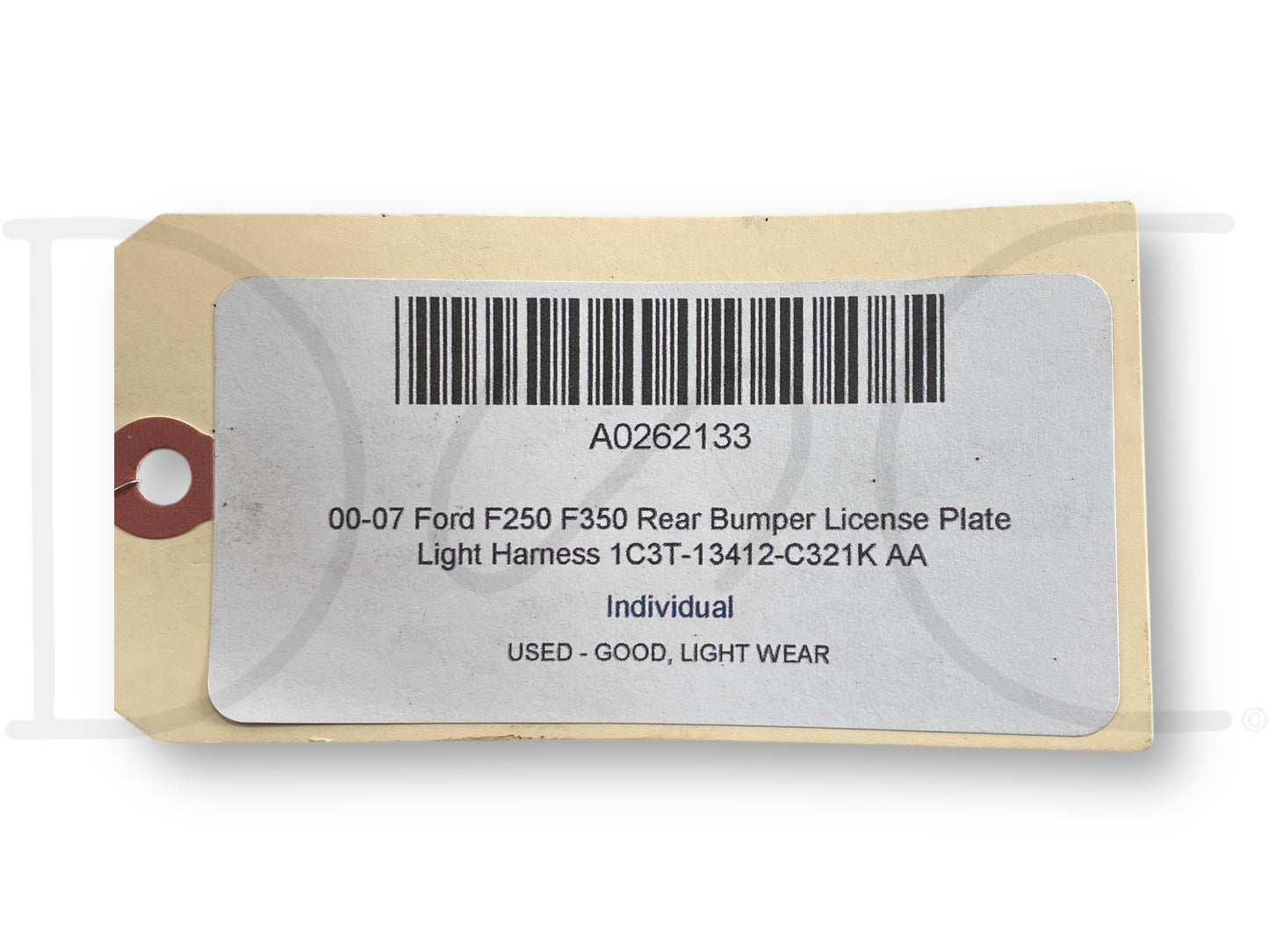00-07 Ford F250 F350 Rear Bumper License Plate Light Harness 1C3T-13412-C321K Aa