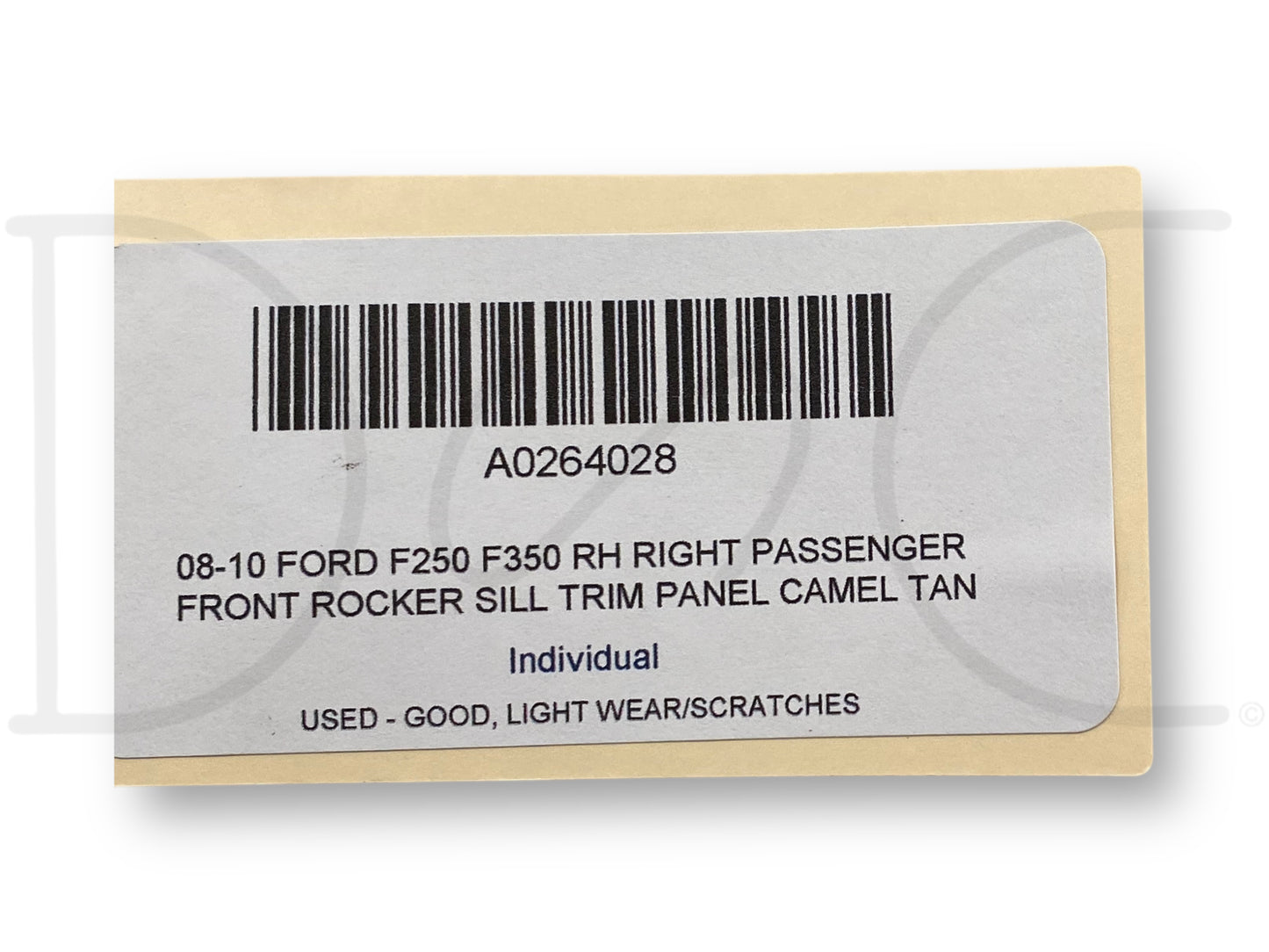 08-10 Ford F250 F350 RH Right Passenger Front Rocker Sill Trim Panel Camel Tan