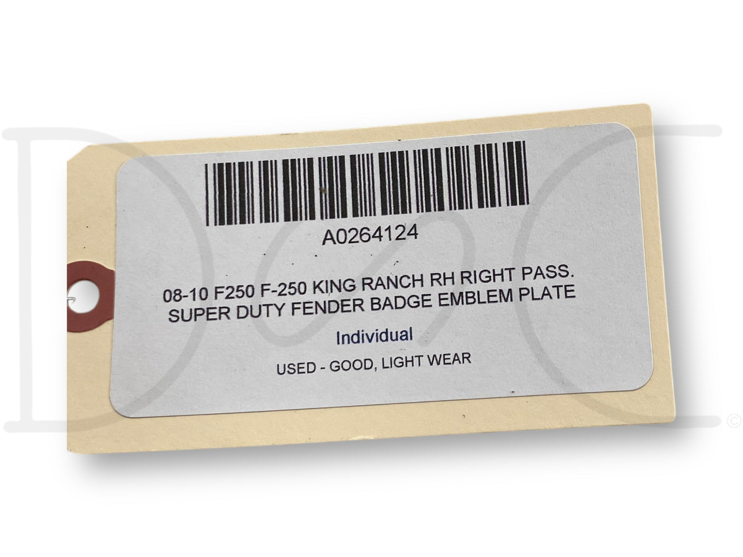 08-10 F250 F-250 King Ranch RH Right Pass. Super Duty Fender Badge Emblem Plate