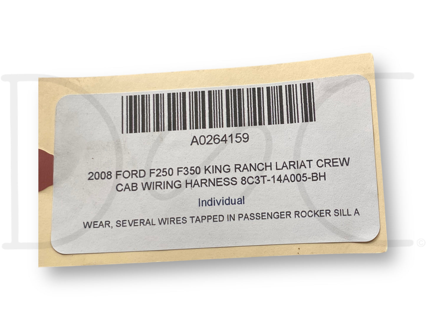 2008 Ford F250 F350 King Ranch Lariat Crew Cab Wiring Harness 8C3T-14A005-Bh