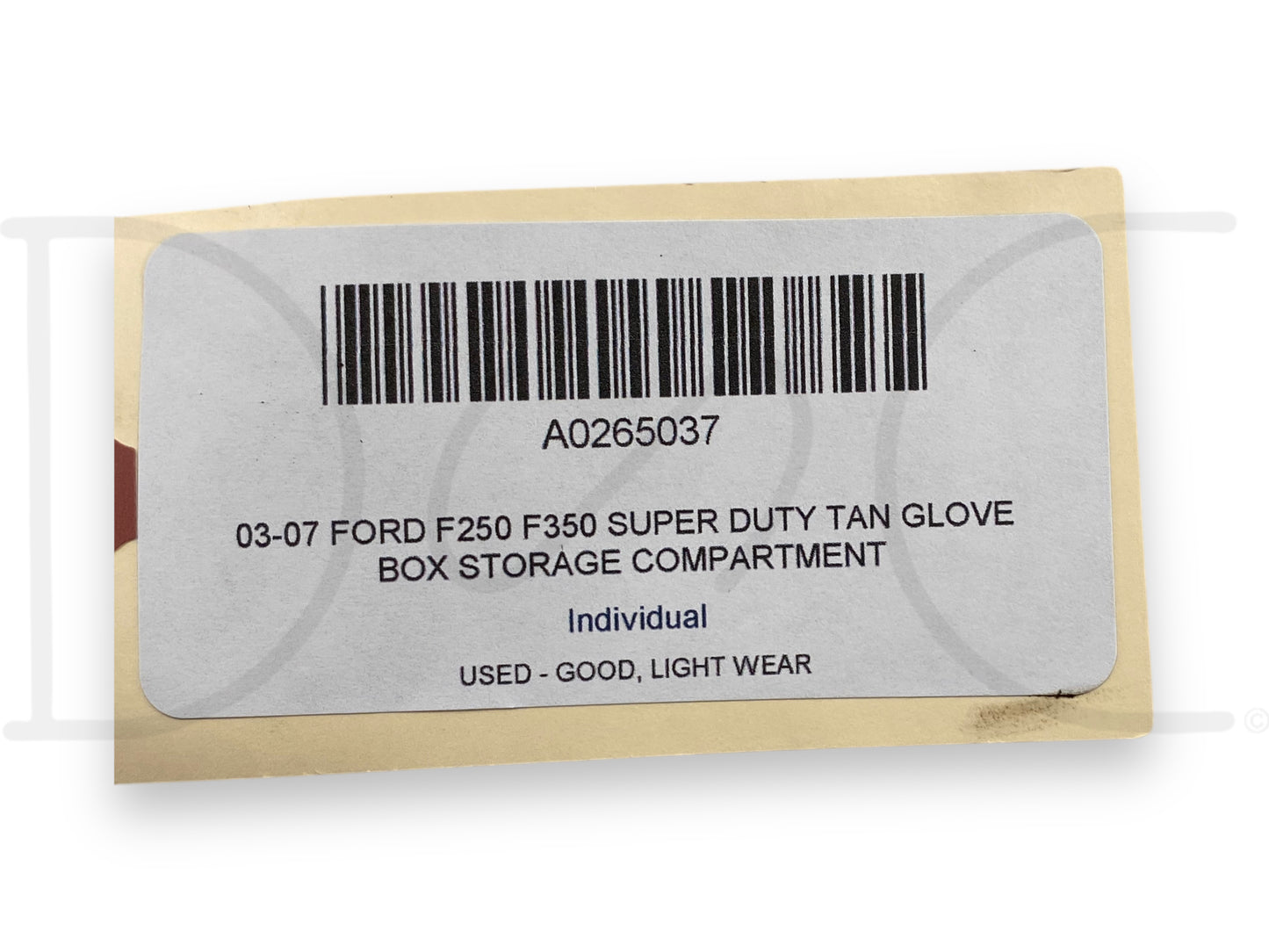 03-07 Ford F250 F350 Super Duty Tan Glove Box Storage Compartment