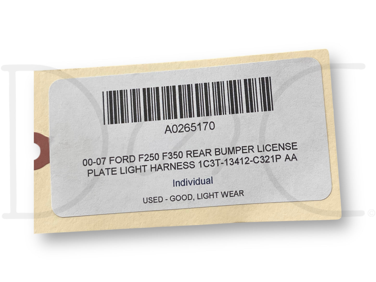 00-07 Ford F250 F350 Rear Bumper License Plate Light Harness 1C3T-13412-C321P Aa