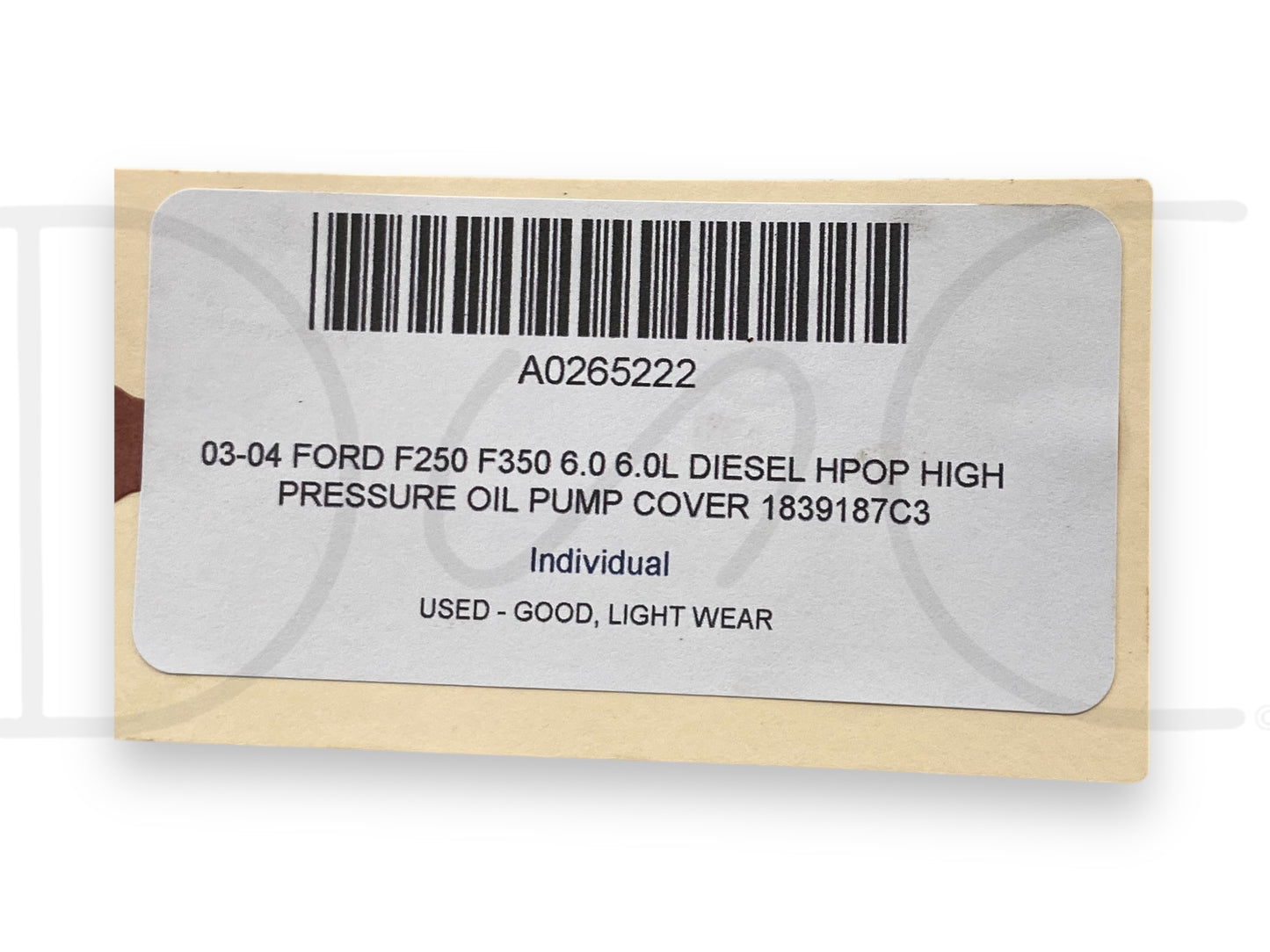 03-04 Ford F250 F350 6.0 6.0L Diesel HPOP High Pressure Oil Pump Cover 1839187C3