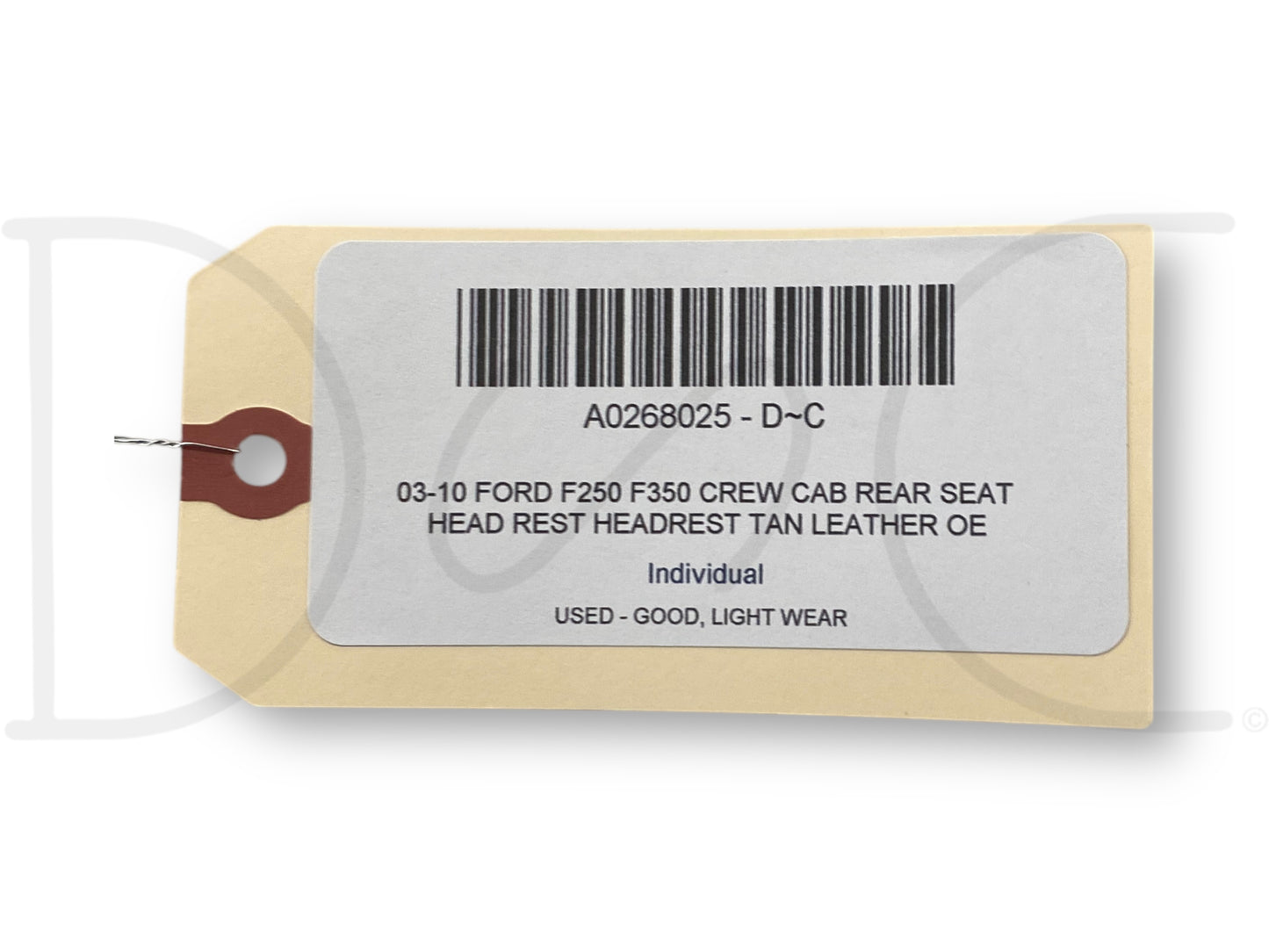 03-10 Ford F250 F350 Crew Cab Rear Seat Head Rest Headrest Tan Leather OE