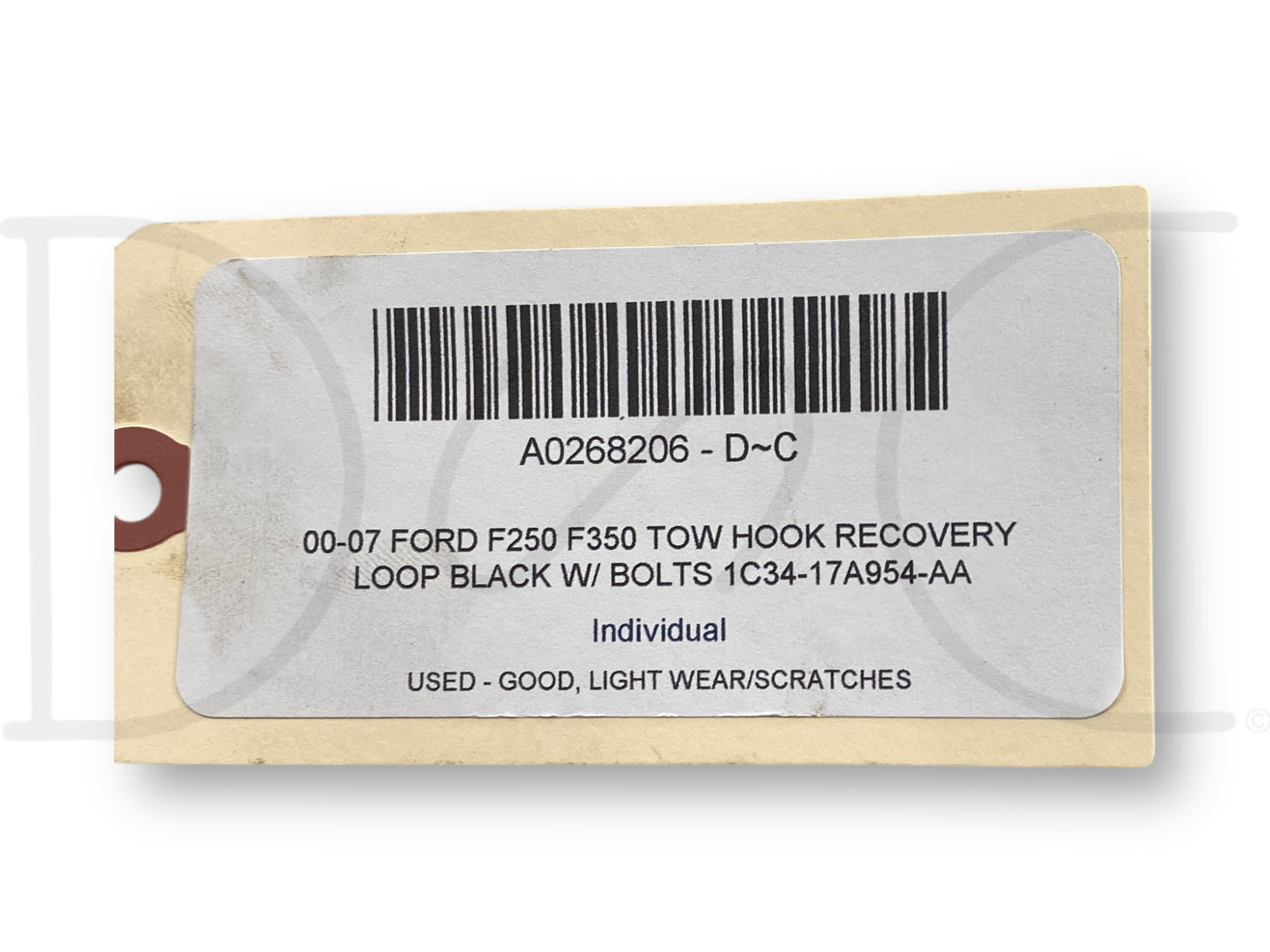 00-07 Ford F250 F350 Tow Hook Recovery Loop Black W/ Bolts 1C34-17A954-Aa