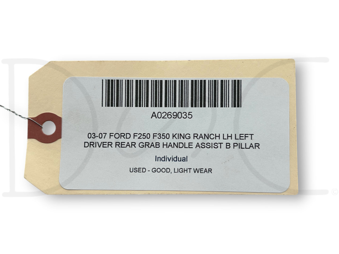 03-07 Ford F250 F350 King Ranch LH Left Driver Rear Grab Handle Assist B Pillar