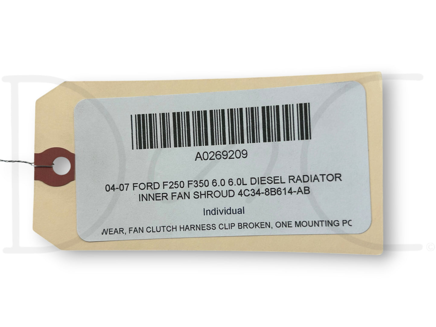 04-07 Ford F250 F350 6.0 6.0L Diesel Radiator Inner Fan Shroud 4C34-8B614-AB