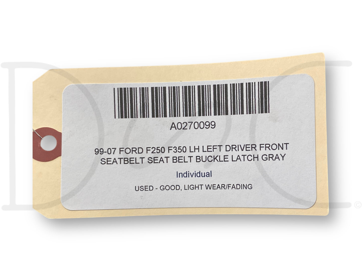 99-07 Ford F250 F350 LH Left Driver Front Seatbelt Seat Belt Buckle Latch Gray
