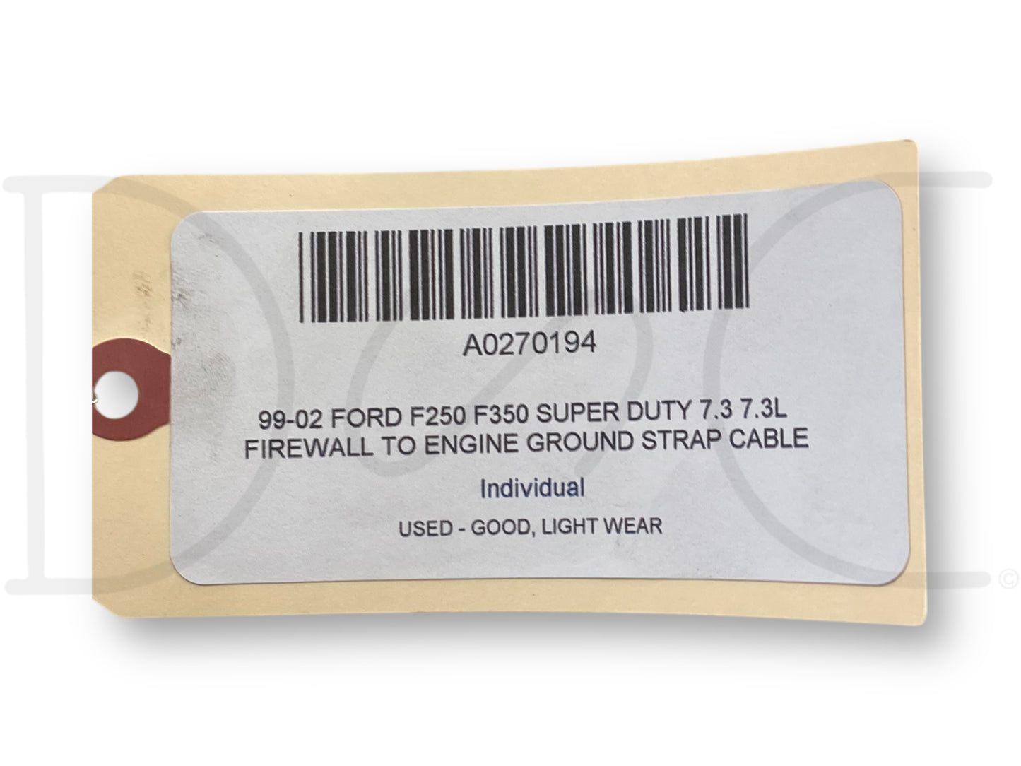 99-02 Ford F250 F350 Super Duty 7.3 7.3L Firewall To Engine Ground Strap Cable