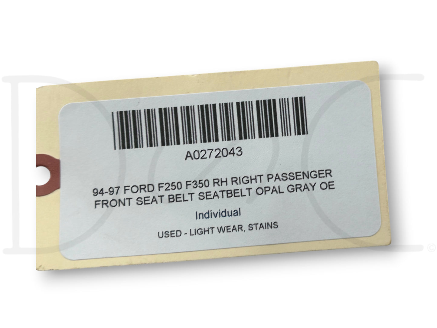 94-97 Ford F250 F350 RH Right Passenger Front Seat Belt Seatbelt Opal Gray OE