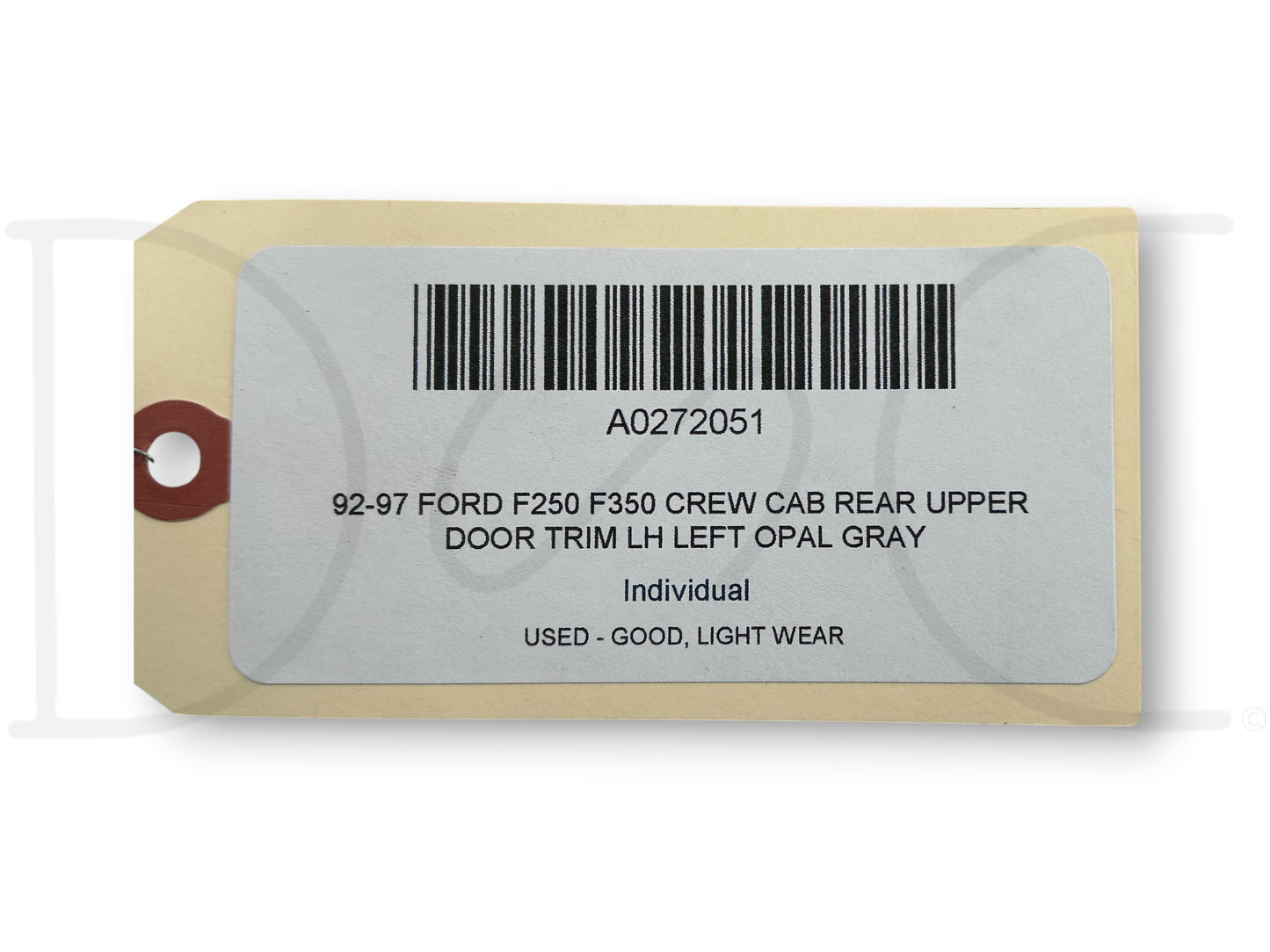 92-97 Ford F250 F350 Crew Cab Rear Upper Door Trim LH Left Opal Gray