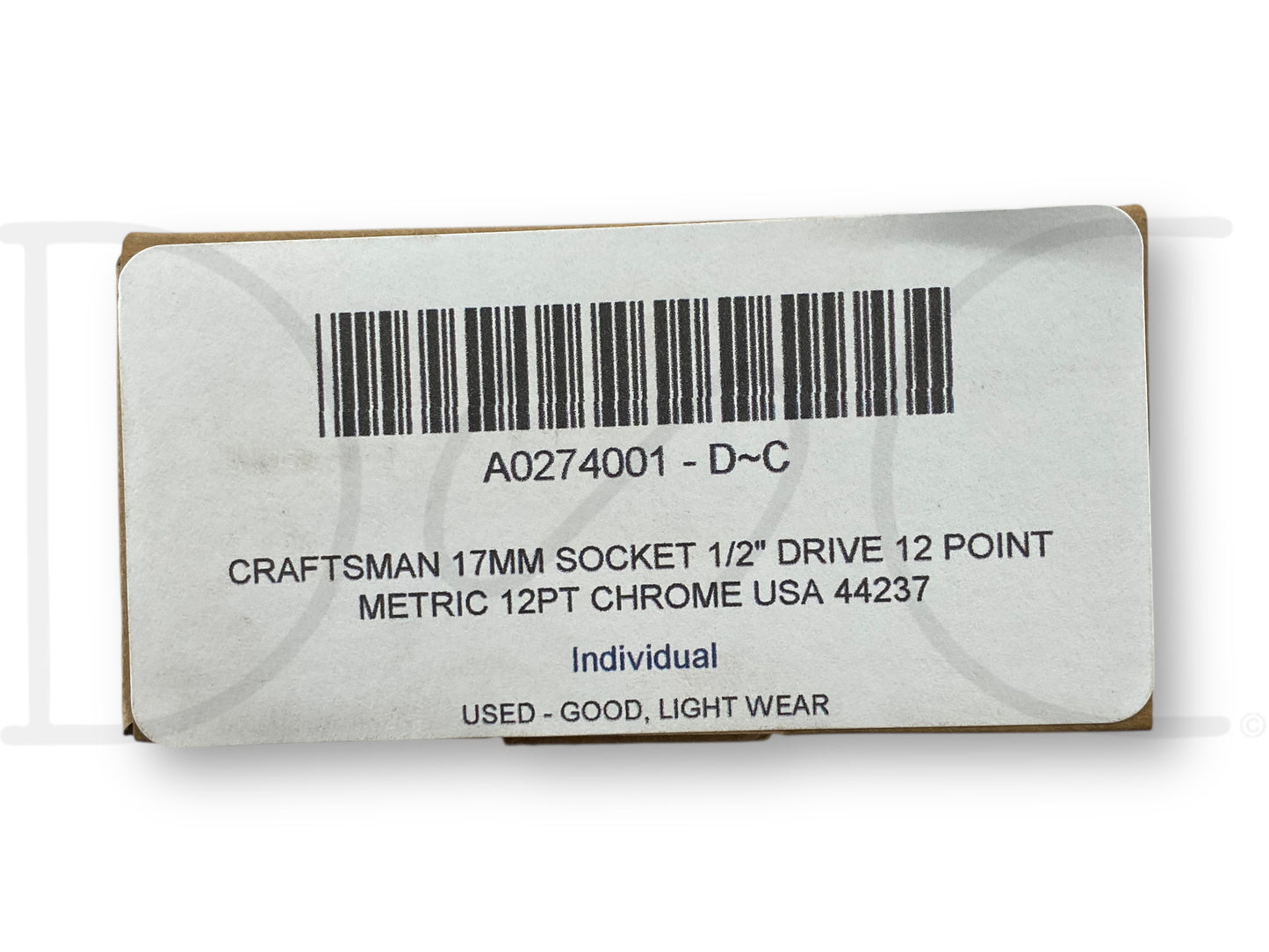 Craftsman 17MM Socket 1/2" Drive 12 Point Metric 12Pt Chrome USA 44237