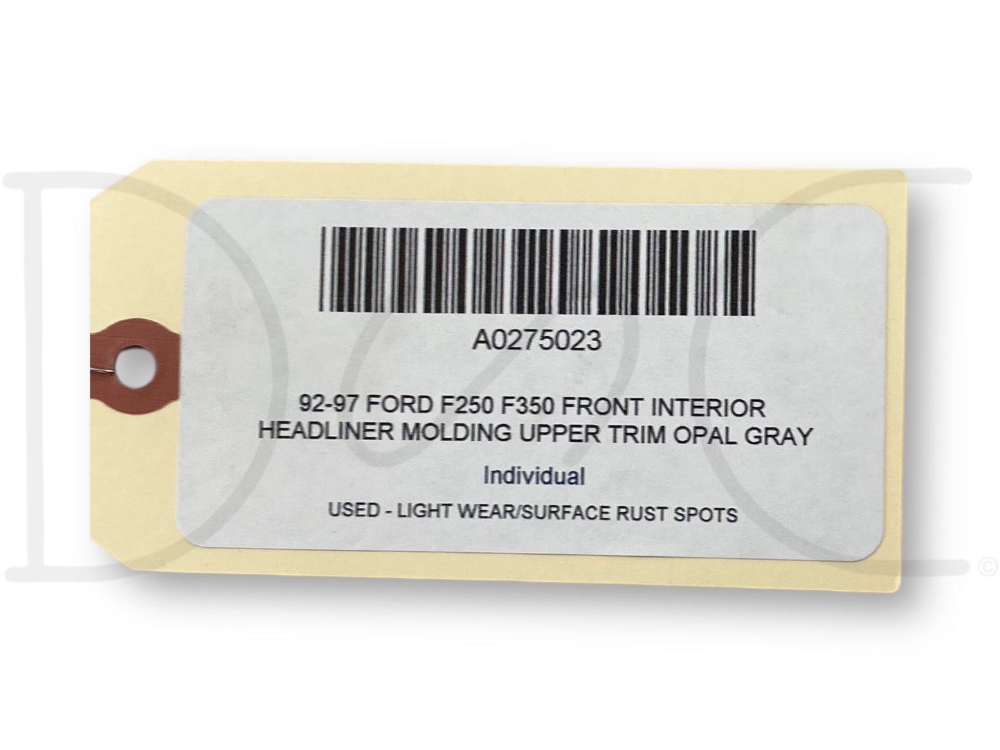 92-97 Ford F250 F350 Front Interior Headliner Molding Upper Trim Opal Gray