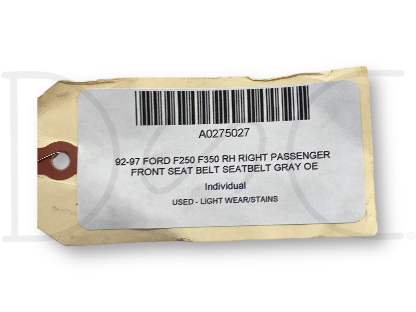 92-97 Ford F250 F350 RH Right Passenger Front Seat Belt Seatbelt Gray OE
