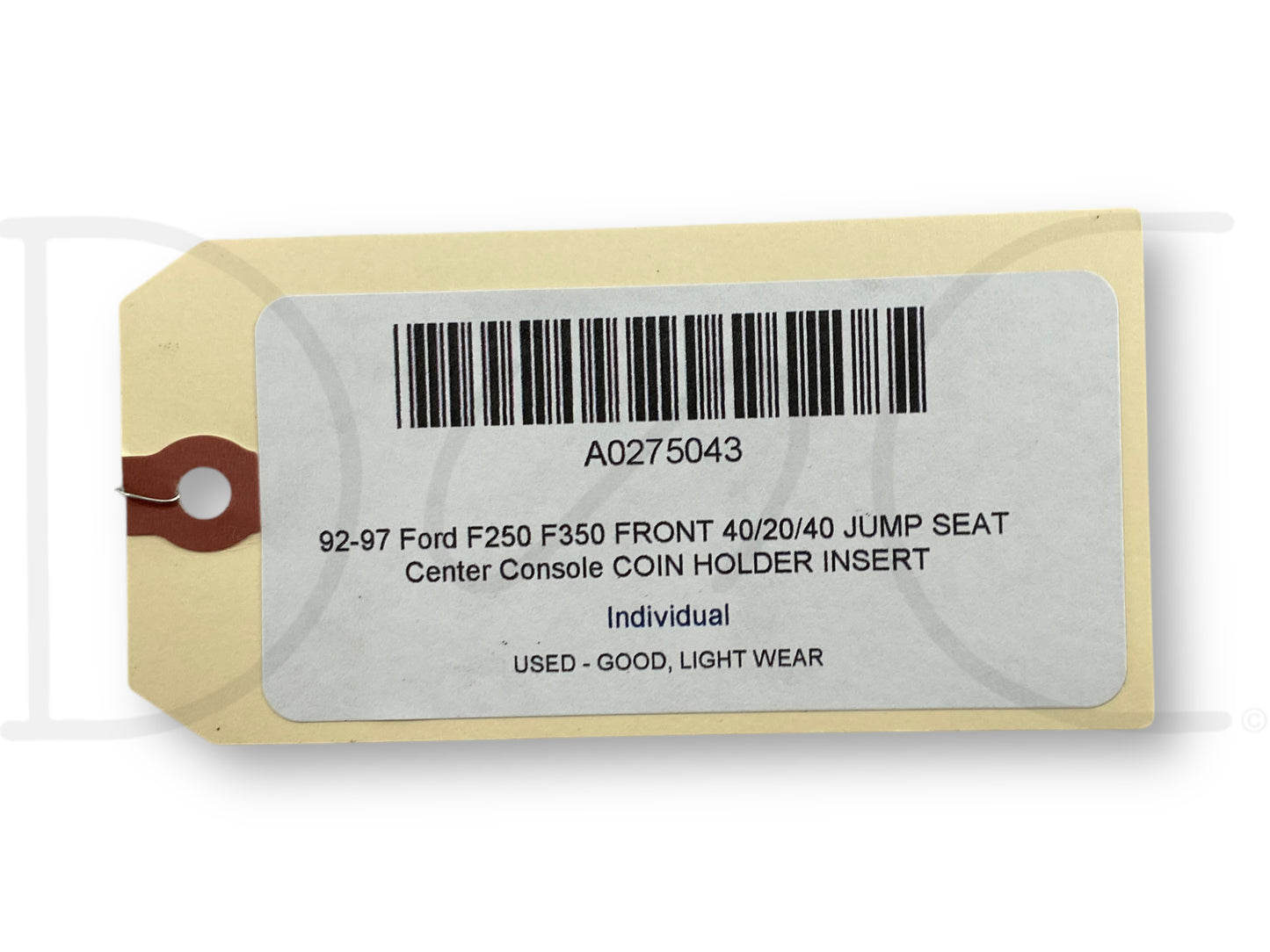 92-97 Ford F250 F350 Front 40/20/40 Jump Seat Center Console Coin Holder Insert