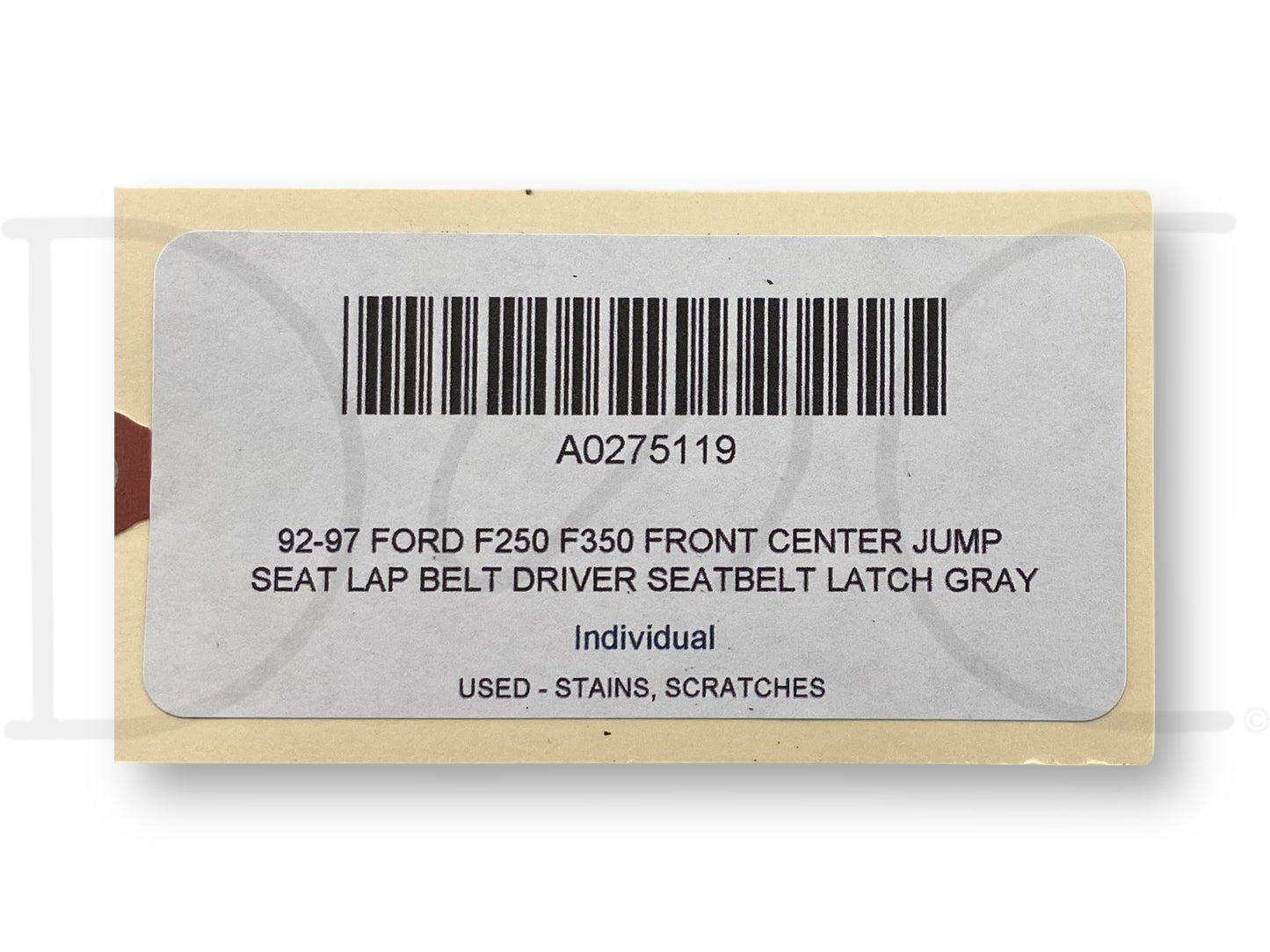 92-97 Ford F250 F350 Front Center Jump Seat Lap Belt Driver Seatbelt Latch Gray