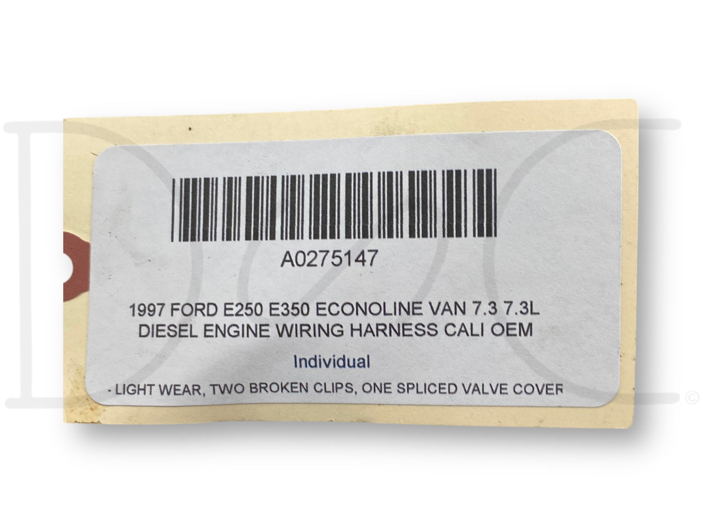 1997 Ford E250 E350 Econoline Van 7.3 7.3L Diesel Engine Wiring Harness Cali OEM
