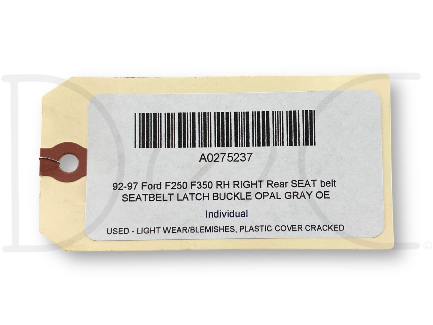92-97 Ford F250 F350 RH Right Rear Seat Belt Seatbelt Latch Buckle Opal Gray OE