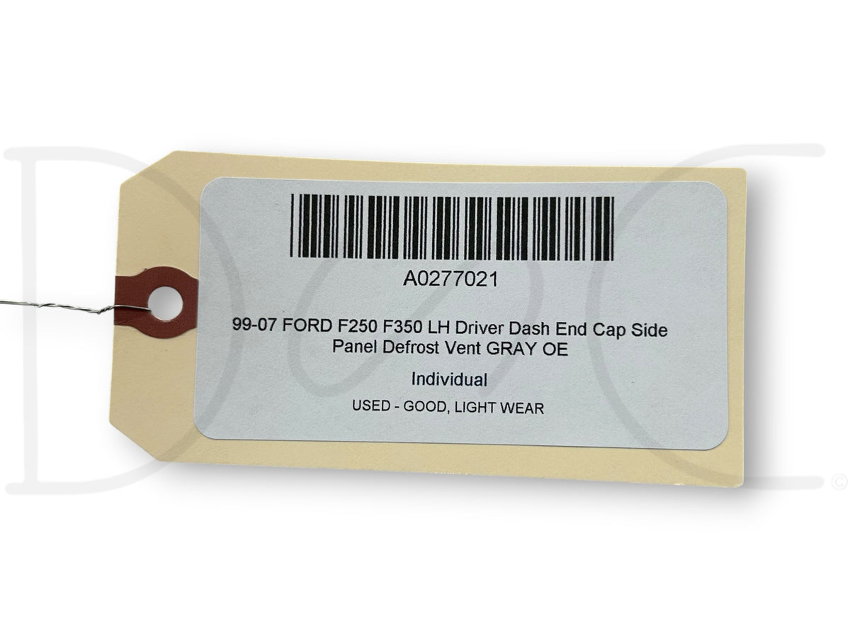 99-07 Ford F250 F350 LH Driver Dash End Cap Side Panel Defrost Vent Gray OE