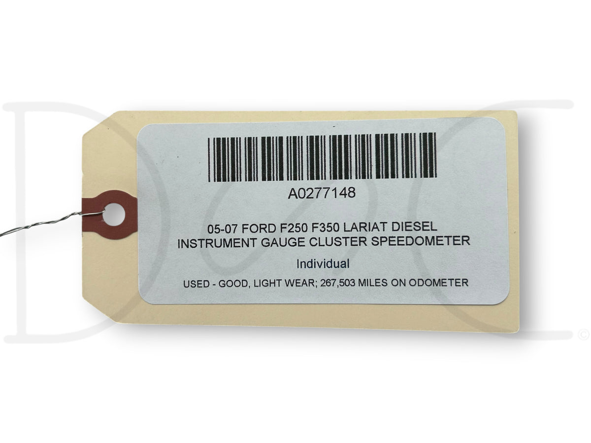 05-07 Ford F250 F350 Lariat Diesel Instrument Gauge Cluster Speedometer 267K