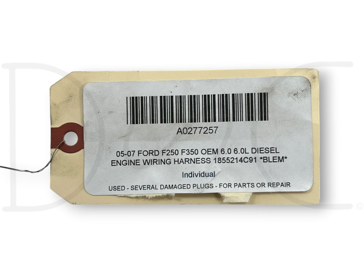 05-07 Ford F250 F350 OEM 6.0 6.0L Diesel Engine Wiring Harness 1855214C91 *Blem*