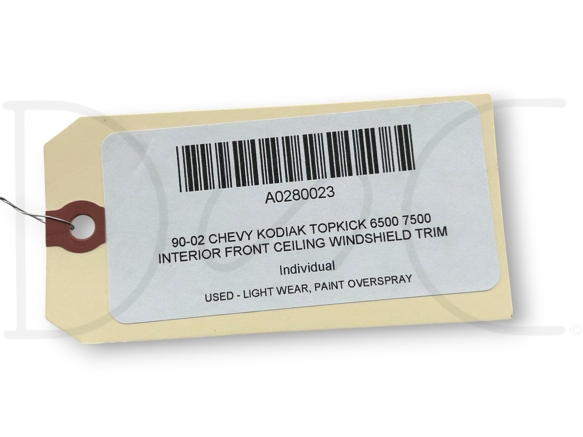 90-02 Chevy Kodiak Topkick 6500 7500 Interior Front Ceiling Windshield Trim Gray