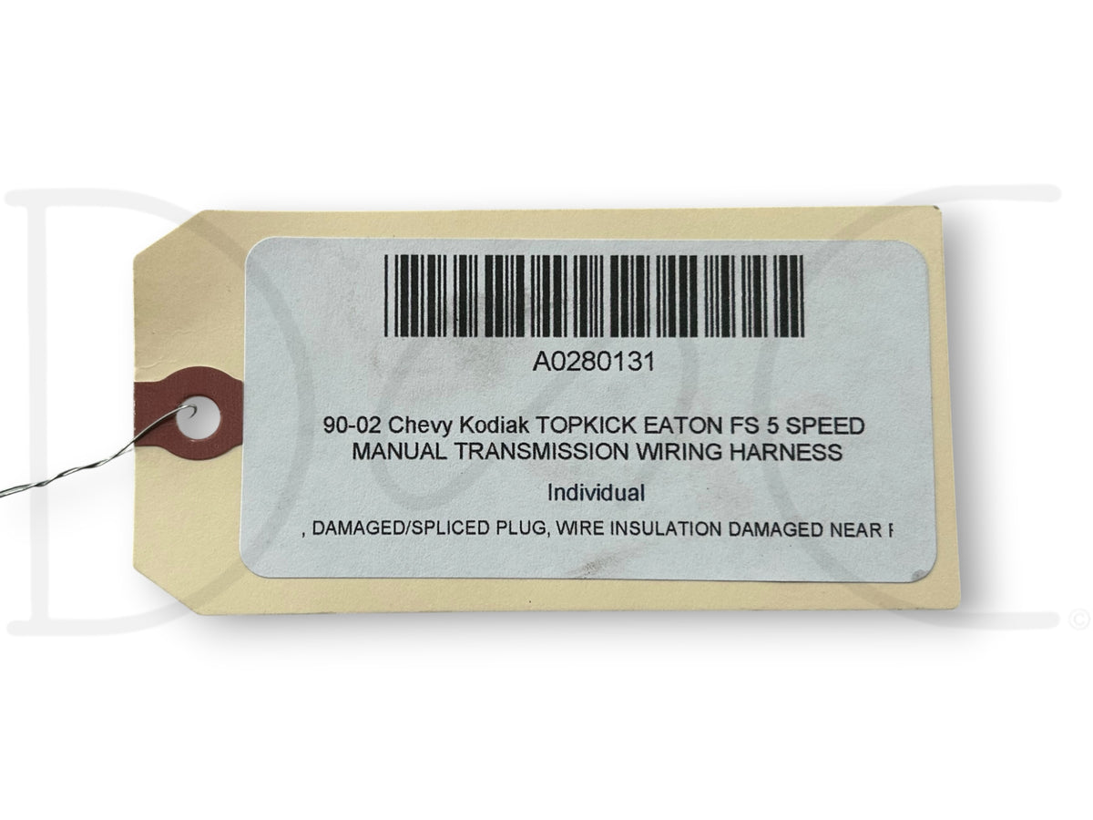 90-02 Chevy Kodiak Topkick Eaton Fs 5 Speed Manual Transmission Wiring Harness
