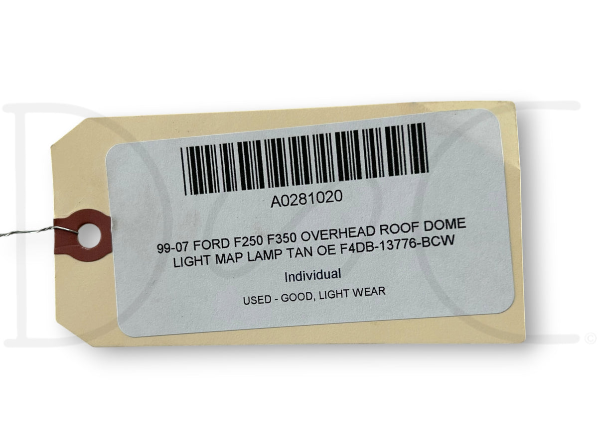 99-07 Ford F250 F350 Overhead Roof Dome Light Map Lamp Tan OE F4Db-13776-Bcw