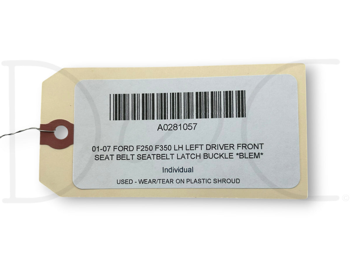 01-07 Ford F250 F350 LH Left Driver Front Seat Belt Seatbelt Latch Buckle *Blem*