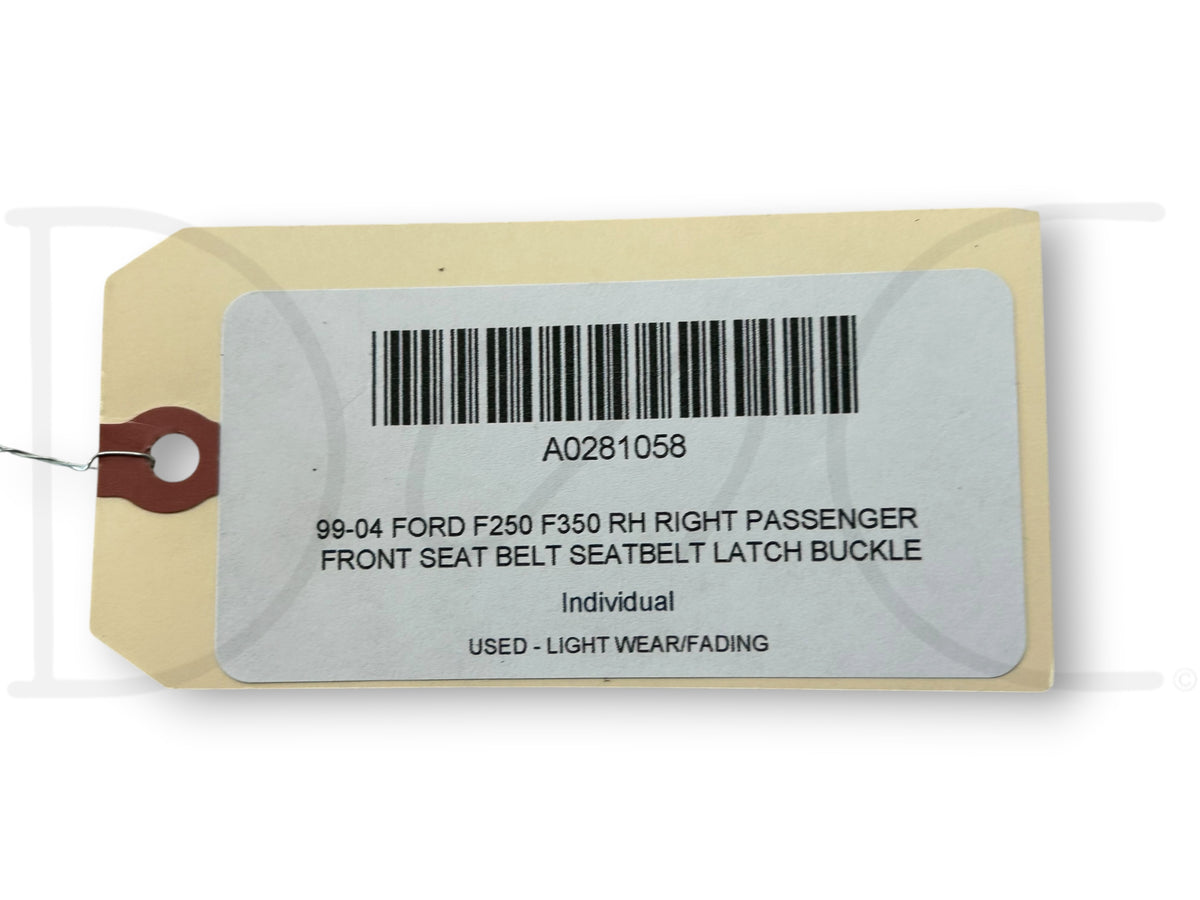 99-04 Ford F250 F350 RH Right Passenger Front Seat Belt Seatbelt Latch Buckle