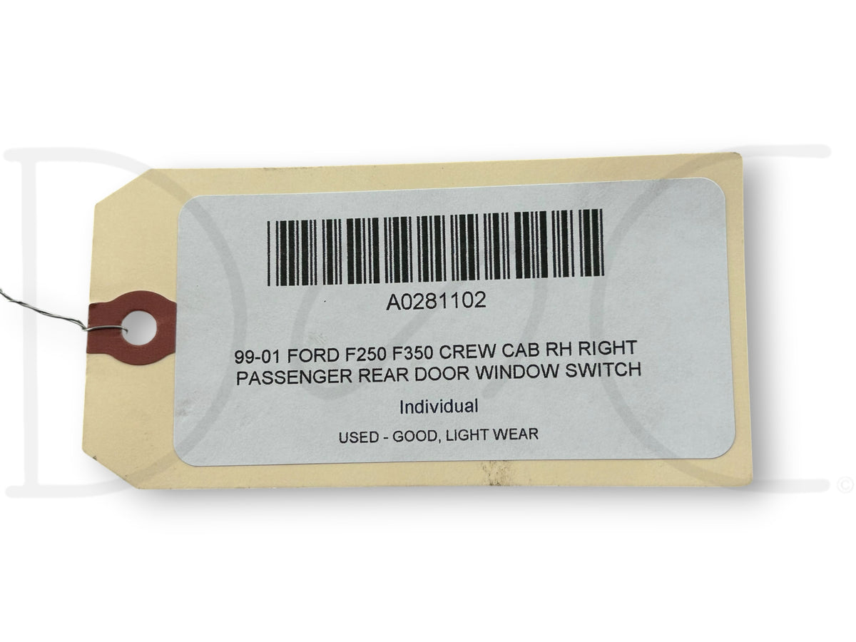 99-01 Ford F250 F350 Crew Cab RH Right Passenger Rear Door Window Switch