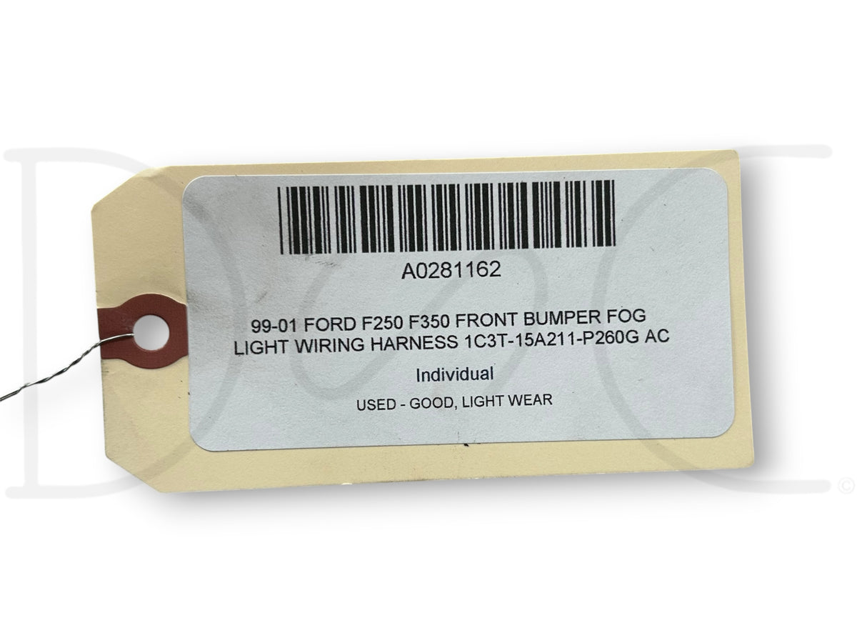 99-01 Ford F250 F350 Front Bumper Fog Light Wiring Harness 1C3T-15A211-P260G Ac