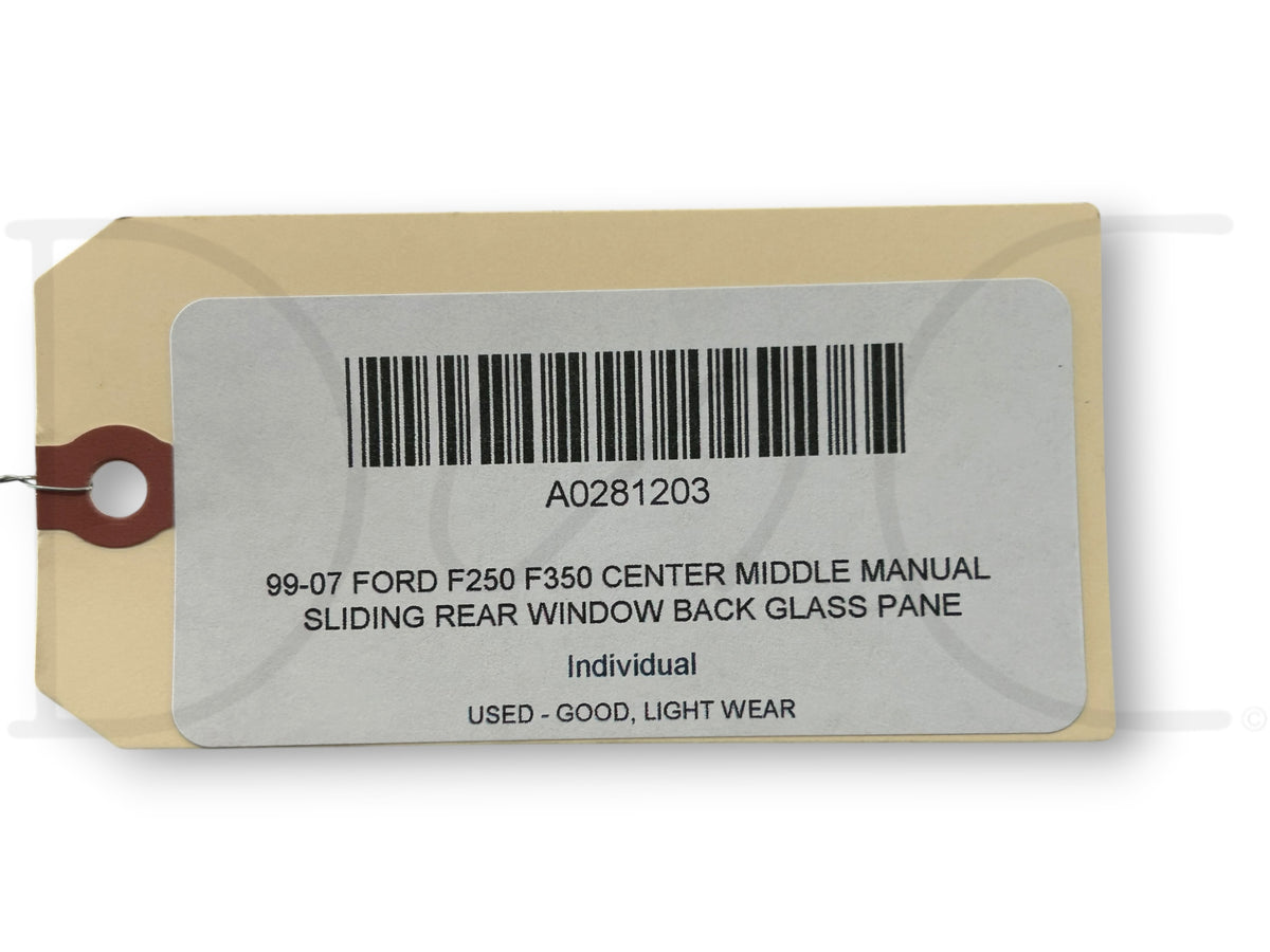 99-07 Ford F250 F350 Center Middle Manual Sliding Rear Window Back Glass Pane