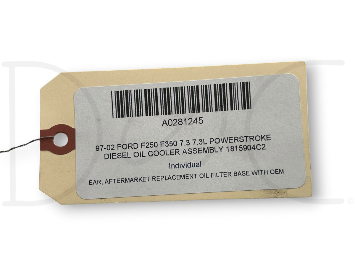 97-02 Ford F250 F350 7.3 7.3L Powerstroke Diesel Oil Cooler Assembly 1815904C2