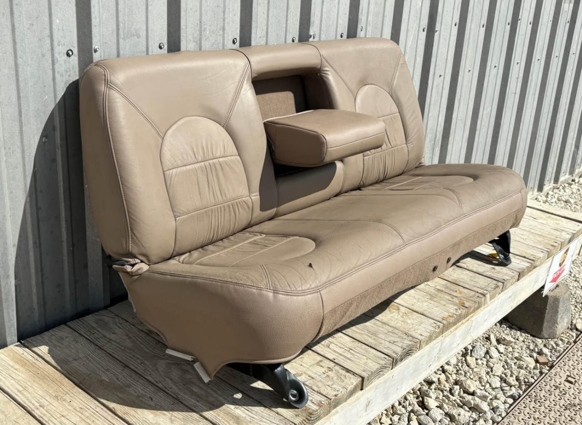 99-04 Ford F250 F350 Crew Cab Rear Bench Seat Tan Leather
