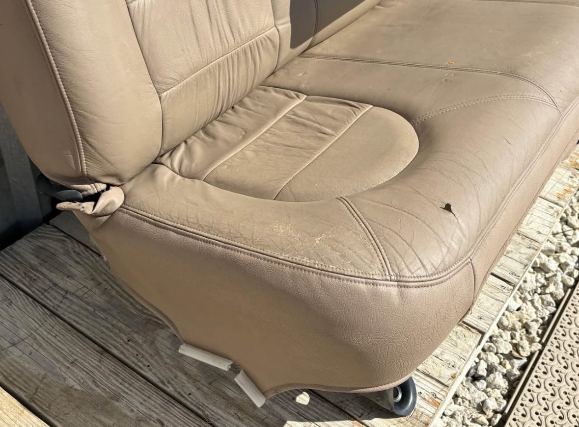 99-04 Ford F250 F350 Crew Cab Rear Bench Seat Tan Leather