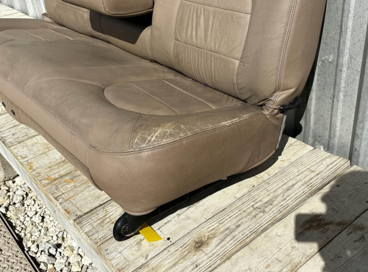 99-04 Ford F250 F350 Crew Cab Rear Bench Seat Tan Leather