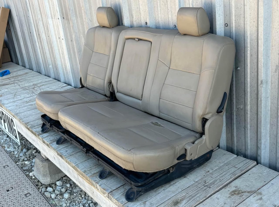 11-16 Ford F250 F350 Crew Cab Rear Bench Seat 60/40 Tan Leather