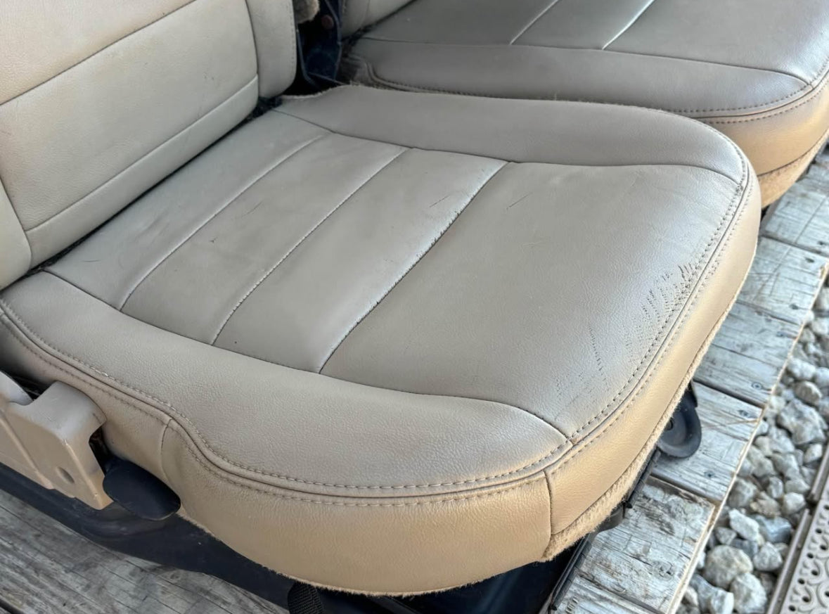 11-16 Ford F250 F350 Crew Cab Rear Bench Seat 60/40 Tan Leather