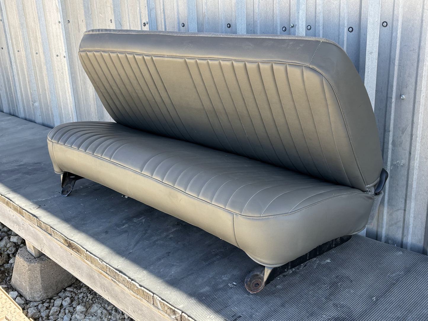 99-10 Ford F250 F350 Crew Cab Rear Bench Seat Gray Vinyl