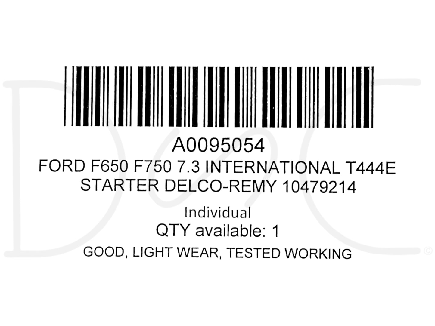 Ford F650 F750 7.3 International T444E Starter Delco-Remy 10479214