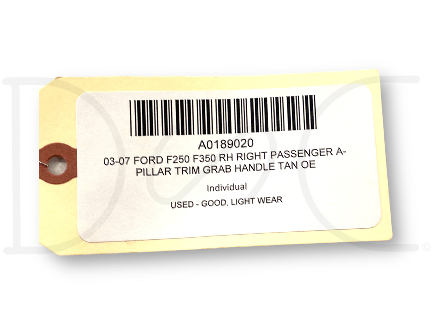 03-07 Ford F250 F350 RH Right Passenger A-Pillar Trim Grab Handle Tan OE