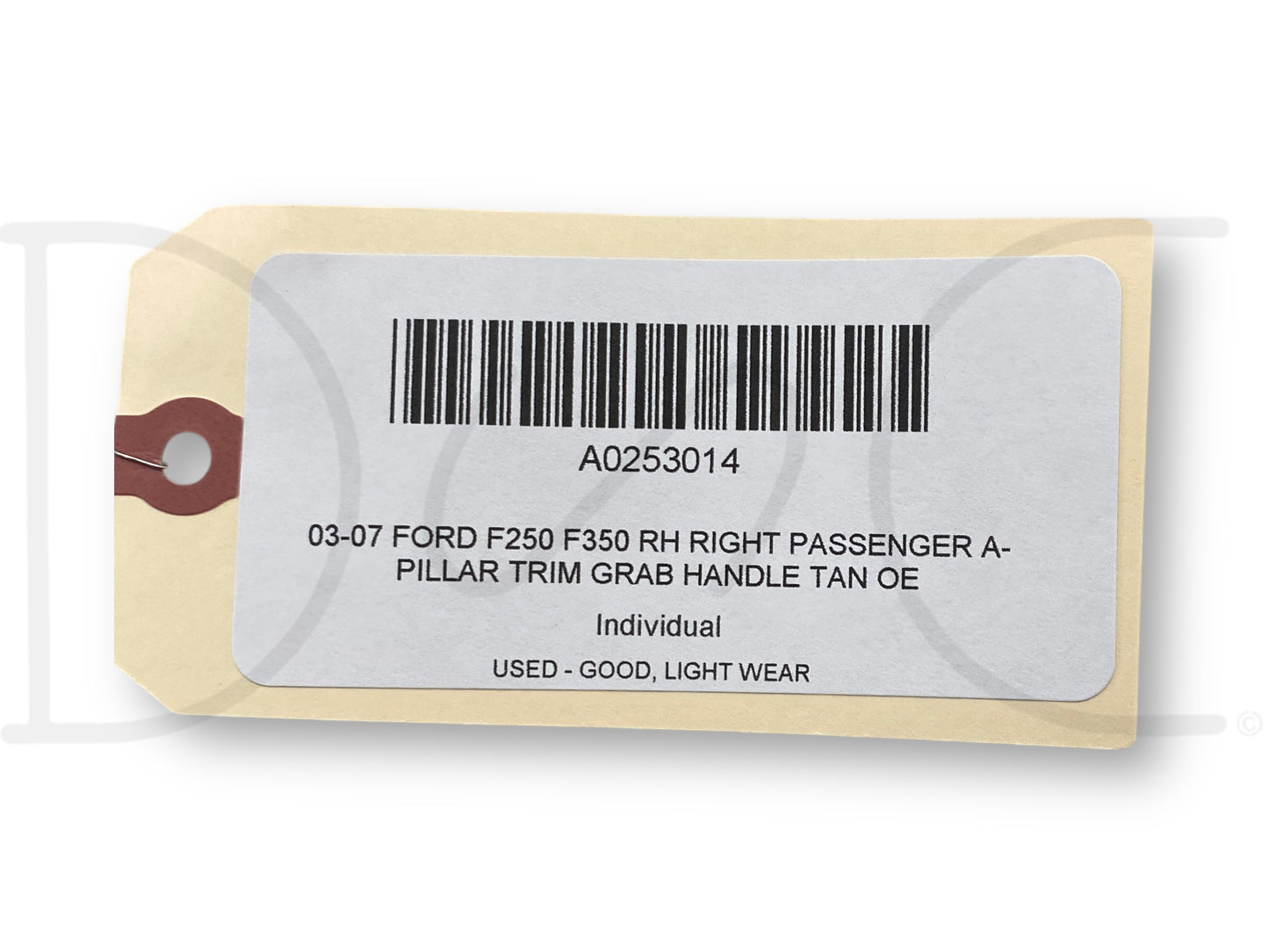 03-07 Ford F250 F350 RH Right Passenger A-Pillar Trim Grab Handle Tan OE