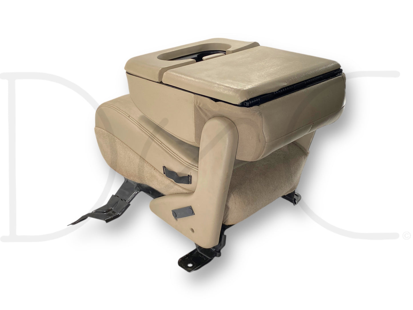 99-07 Ford F250 F350 Front Center Console Jump Seat Tan Leather OEM *Blem*