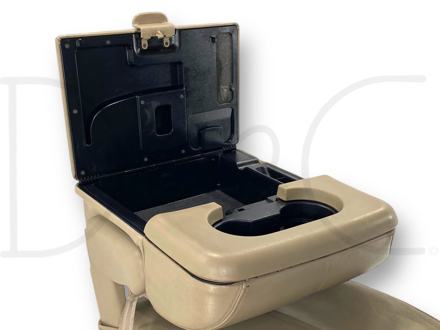 99-07 Ford F250 F350 Front Center Console Jump Seat Tan Leather OEM *Blem*
