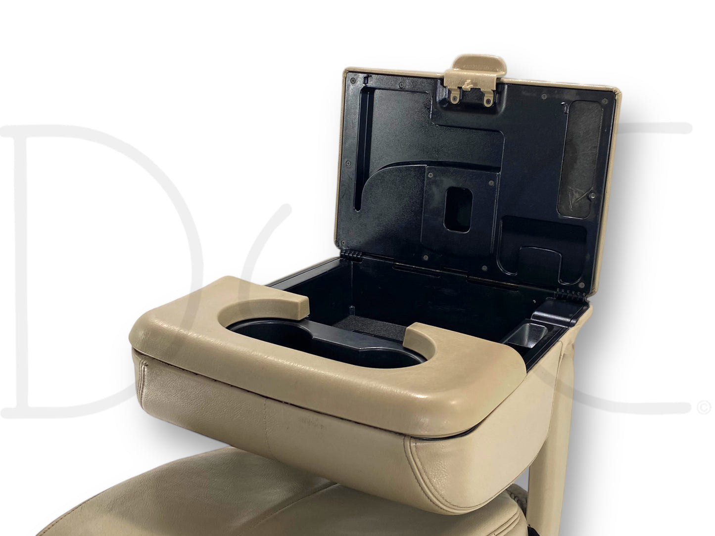 99-07 Ford F250 F350 Front Center Console Jump Seat Tan Leather OEM *Blem*